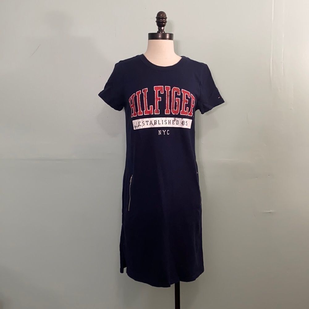 Tommy Hilfiger Y2K Sweatshirt Material T Shirt Dress